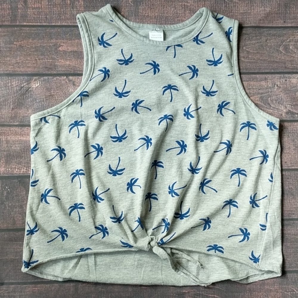 Cropped Grey Palm Tree Top
